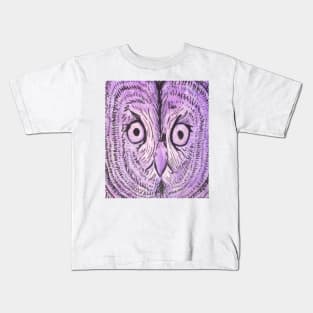 Purple Owl Face Kids T-Shirt